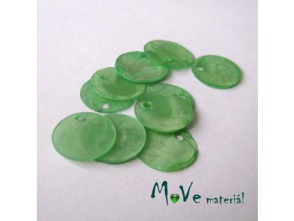 Perleťové penízky 13mm, 10ks, zelené