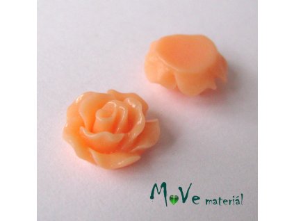 Kabošon růžička lesklá D2 - resin - 2ks, oranžová