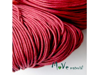 Šňůra voskovaná bavlněná 1mm, 3m, vínová