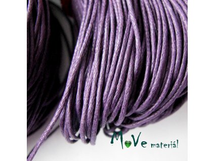 Šňůra voskovaná bavlněná 1mm, 3m, fialová I