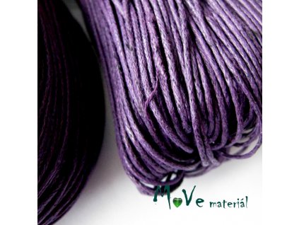 Šňůra voskovaná bavlněná 1mm, 3m, fialová II