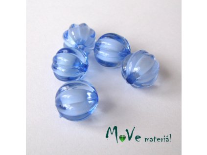 Korálek plast kulička 12mm, 5ks, modrý