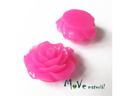 Kabošon růžička lesklá B2 - resin - 2ks, růžová