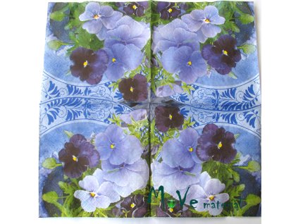 Ubrousek na decoupage 33 x 33cm 1ks, maceška