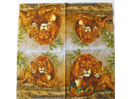 Ubrousek na decoupage 33 x 33cm 1ks, safari II