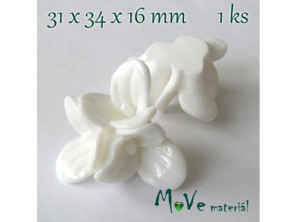 Kabošon lesklý K5 - resin - 1ks, bílý