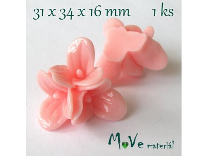 Kabošon lesklý K5 - resin - 1ks, růžový
