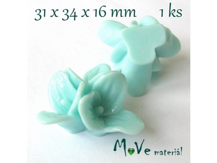 Kabošon lesklý K5 - resin - 1ks, tyrkysový