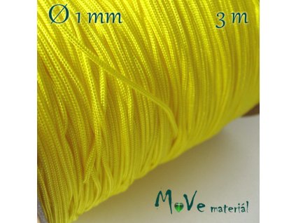 Nylonová pletená šňůra - 1mm/3m, žlutá