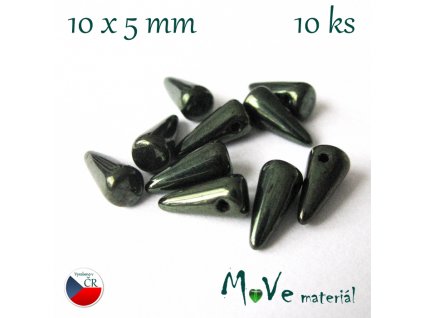 České trny pokovené 10x5mm/10ks, zelené