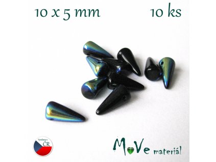 České trny pokovené 10x5mm/10ks, černé