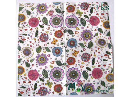 Ubrousek na decoupage 33 x 33cm 1ks, květy