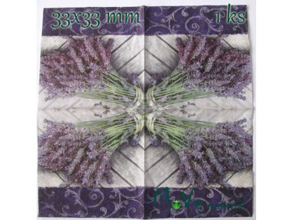 Ubrousek na decoupage 33 x 33cm 1ks, levandule