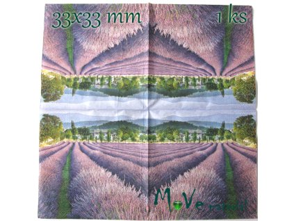 Ubrousek na decoupage 33 x 33cm 1ks, levandule