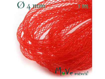 Modistická krinolína dutinka 4mm, 1m, červená