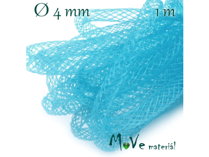 Modistická krinolína dutinka 4mm, 1m, tyrkysová
