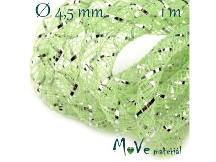 Modistická dutinka s lurexem 4,5mm, 1m, zelená