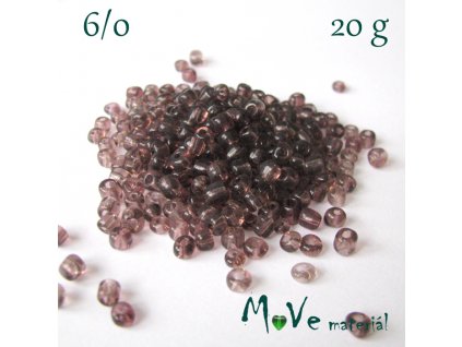 Rokajl 6/0, 20 g, transparentní fialový