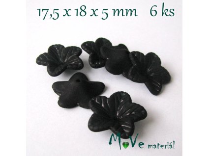 Akrylový květ 18mm - 6ks, černý
