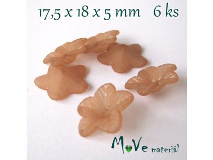 Akrylový květ 18mm, 6ks, hnědý