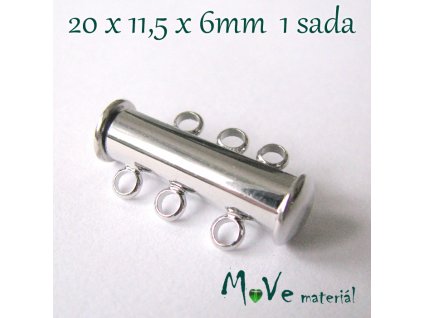 Magnetické zapínání 20,11,5x6mm 1sada, platina