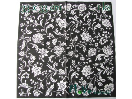 Ubrousek na decoupage 33 x 33cm 1ks, květy