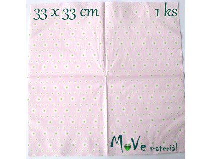 Ubrousek na decoupage 33 x 33cm 1ks, květy