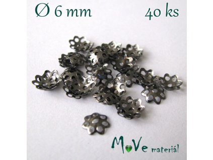 Kaplíky 6mm 40ks, antracit