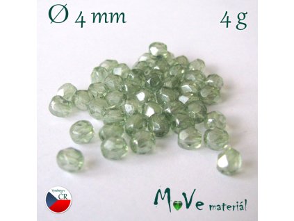 České ohňovky 4mm, 4g šedozelené AB lesk