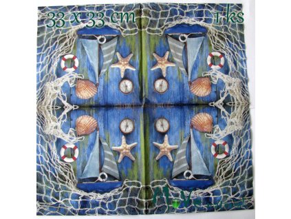 Ubrousek na decoupage 33 x 33cm 1ks, plachetnice
