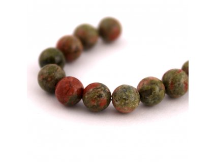 Unakit- 6mm/6ks, zelenohnědý