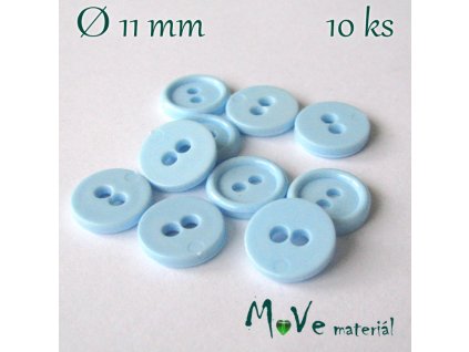 Knoflík košilový - plast 11mm, 10ks, bleděmodrý
