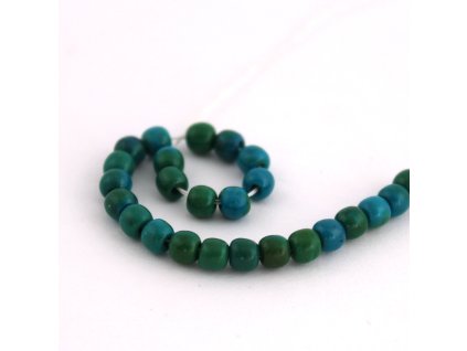 TYRKYS - IMITACE CHRYZOKOL 4mm/40ks - modrozelený