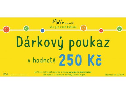 dárkový poukaz e shop 250