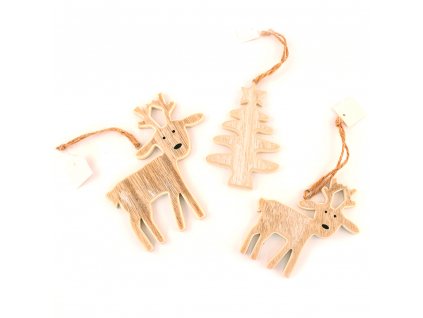 Dřevěná dekorace - sob / stromek