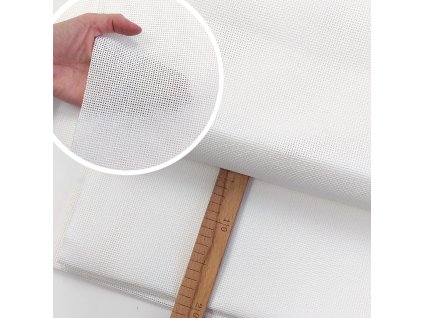 Vyšívací tkanina - Kanava č.4 - bílá, šíře 140cm