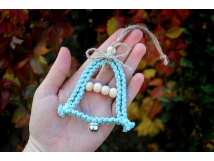 Sada na výrobu 5-ti drhaných zvonečků - z příze Cordy macrame