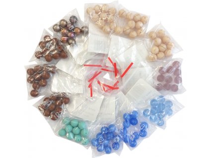 Sada skleněné korálky 8mm - "03"