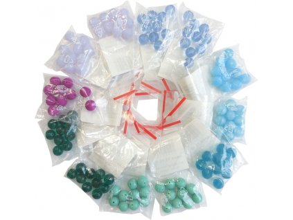 Sada skleněné korálky 8mm - "07"