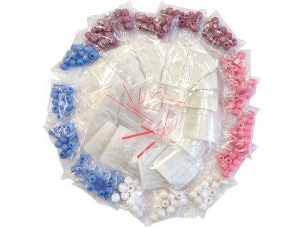Balíček - skleněné korálky 6mm - průvlek 2mm - "01"
