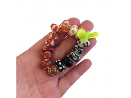 Balíček - skleněné korálky s širokým průvlekem - "02"