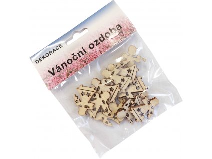 Dřevěný výsek anděl - 12 ks