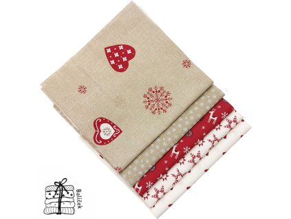 Balíček - bavlněná plátna - 5 dílů 20x70cm - "146"