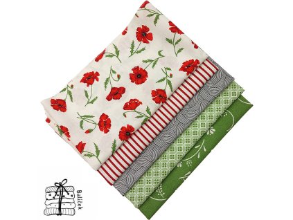 Balíček - bavlněná plátna - 5 dílů 20x70cm - "153"