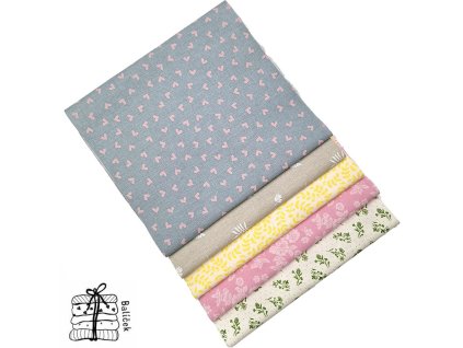 Balíček - bavlněná plátna - 5 dílů 20x70cm - "182"