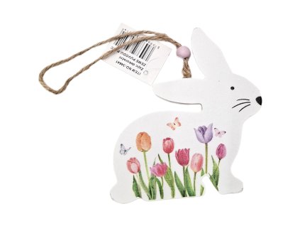 Dřevěný ozdoba zajíc - 1 ks