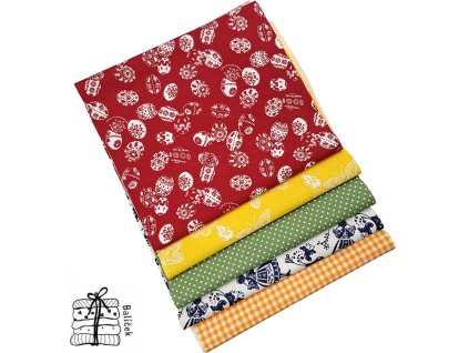 Balíček - bavlněná plátna - 5 dílů 20x70cm - "186"