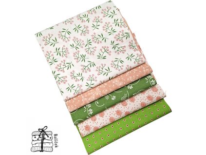 Balíček - bavlněná plátna - 5 dílů 20x70cm - "187"