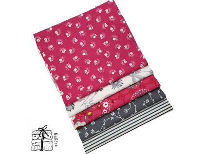 Balíček - bavlněná plátna - 5 dílů 20x70cm - "189"