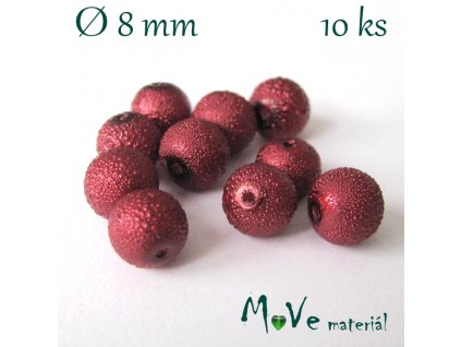 Voskové perle "Zigana" 8mm, 10ks, bordó